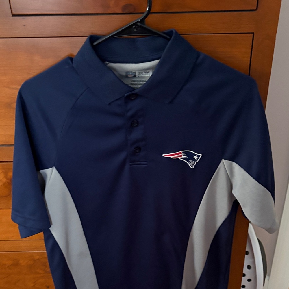NFL Patriots Navy and Gray Team Polo
